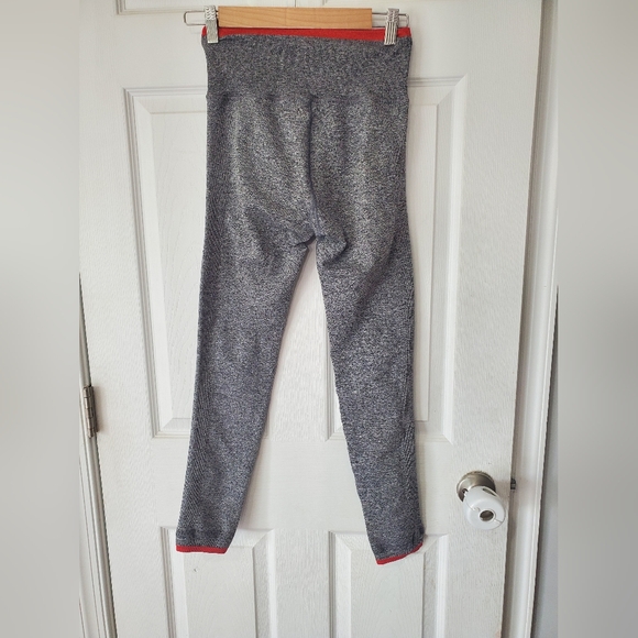 Athleta Andes High Rise Seamless Tight Gray with Red Trim| Size: S - Picture 11 of 12